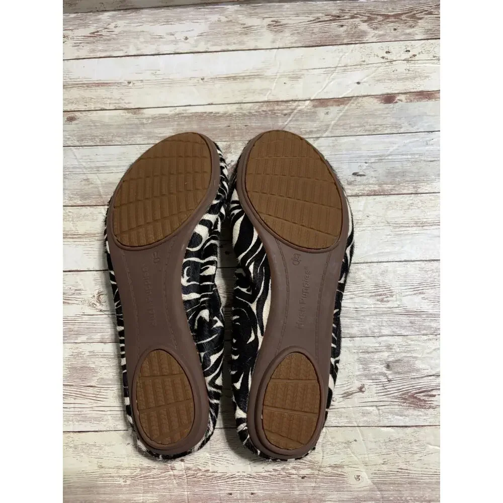 Hush Puppies Chaste Ballet Flat Zebra Print Calf Hair 9W Slip-On Shoes Comfort